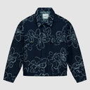 Veste en jean à points de fleurs
