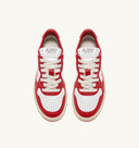 BASKET MEDALIST LOW EN CUIR BICOLOR BLANC ET ROUGE Autry