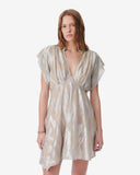 ROBE COURTE LAMÉE COL V BRANDI  iro