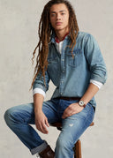 Chemise western en denim flammé Ralph Lauren