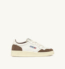 BASKET AUTRY MEDALIST LOW CUIR BLANC ET DAIM CIGAR