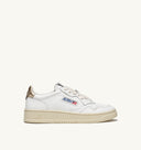 BASKET AUTRY MEDALIST LOW CUIR BLANC ET GOLD