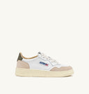 BASKET AUTRY CUIR BLANC ET BEIGE DAIM