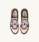 BASKET MEDALIST LOW SUPER VINTAGE EN CUIR BLANC ET VIOLET Autry