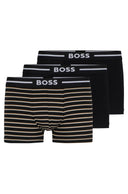 LOT DE TROIS BOXERS COURTS AVEC CEINTURE SIGLÉE EN COTON STRETCH Boss Black