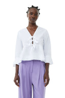 PANTALON PURPLE LIGHT HIGH WAIST FLARED LEG Ganni