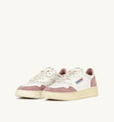 BASKET MEDALIST LOW EN CUIR DE CHEVRE BLANC ET EN DAIM ROSE