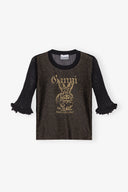 T-shirt longues manches transparent noir GANNI