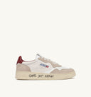 BASKET AUTRY MEDALIST CUIR BLANC BORDEAU