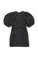 STRETCH JACQUARD PUFF SLEEVES MINI DRESS Ganni