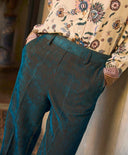 PANTALON VISCHIO EN VELOURS FLUIDE CÔTES BICOLORES - AI 23 - OCTANE Momoni