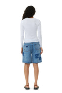 T-SHIRT FUTURE WHITE JERSEY RHINESTONE Ganni