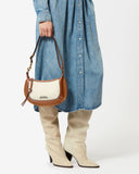 OSKAN MOON LEATHER AND COTTON SHOULDER BAG Marant Etoile