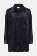 Ilena Velvet Oversized Shirt | Dark Blue Ame