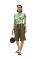 PRINTED MESH LONG SLEEVE ROLLNECK Ganni