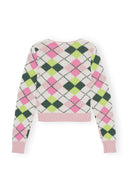 GRAPHIC COTTON V-NECK CARDIGAN Ganni