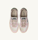 BASKET AUTRY MEDALIST LOW VINTAGE EN CUIR BLANC ET VERT