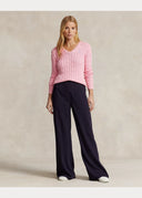 Pull col en V torsadé en coton Ralph Lauren