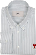 Chemise AMI lignée bleu/crème