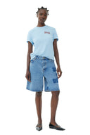 T-SHIRT BLUE RELAXED LOVECLUB Ganni