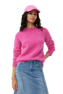 PULL PINK BRUSHED ALPACA O-NECK Ganni