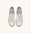 BASKET MEDALIST LOW EN CUIR DE CHEVRE BLANC ET DAIM GRIS
