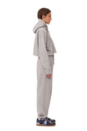 SWEAT À CAPUCHE COURT GRIS OVERSIZE ISOLI Ganni