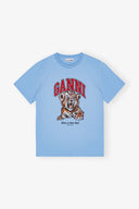 T-shirt GANNI bleu avec tigre