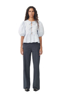 PANTALON STRETCH STRIPED MID WAIST Ganni