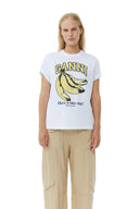 T-SHIRT WHITE RELAXED BANANA Ganni