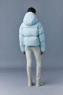 TESSY Manteau en duvet moyen à capuchon et fini froissé doux Mackage