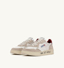 BASKET AUTRY MEDALIST CUIR BLANC BORDEAU