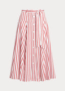 Jupe trapèze rayée en coton Ralph Lauren