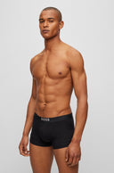 LOT DE DEUX BOXERS COURTS EN COTON STRETCH AVEC LOGOS MÉTALLISÉS Boss Black