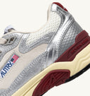 BASKETS HYPERWAY EN MESH ET CUIR LAMINè BLANC ET ARGENT