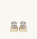 BASKET AUTRY MEDALIST LOW CUIR BLANC ARGENT DAIM