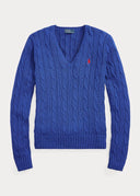 Pull col en V torsadé en coton Ralph Lauren