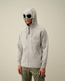 Diagonal Raised Fleece Goggle Zipped Hoodie C.P. Company