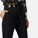 Pantalon à patte d’éph en crêpe stretch avec ceinture foulard elisabetta franchi