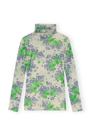 PRINTED MESH LONG SLEEVE ROLLNECK Ganni