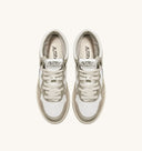 BASKET AUTRY MID CUIR BLANC PLATINUM