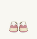 BASKET MEDALIST LOW EN CUIR BLANC ET TOILE ROSE