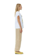 T-SHIRT WHITE RELAXED BANANA Ganni