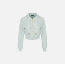 Sweat à capuche en coton jacquard avec zip elisabetta franchi
