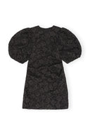 STRETCH JACQUARD PUFF SLEEVES MINI DRESS Ganni