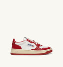 BASKET MEDALIST LOW EN CUIR BICOLOR BLANC ET ROUGE Autry