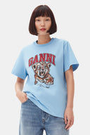 T-shirt GANNI bleu avec tigre