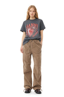 T-SHIRT GREY RELAXED STRAWBERRY Ganni