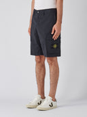 Bermuda bleu marine en coton avec logo Stone Island