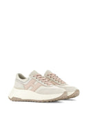 SNEAKERS HOGAN H669 SUEDE ET CUIR ECRU ROSE
